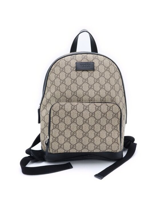 Gucci GG Supreme Backpack Beige Black Leather main image 7